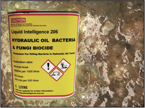 Liquid Intelligence 206 Hydraulic Oil Bacteria & Fungi Biocide prevents and eradicates bacterial infections in hydraulic oil tanks. Guaranteed.